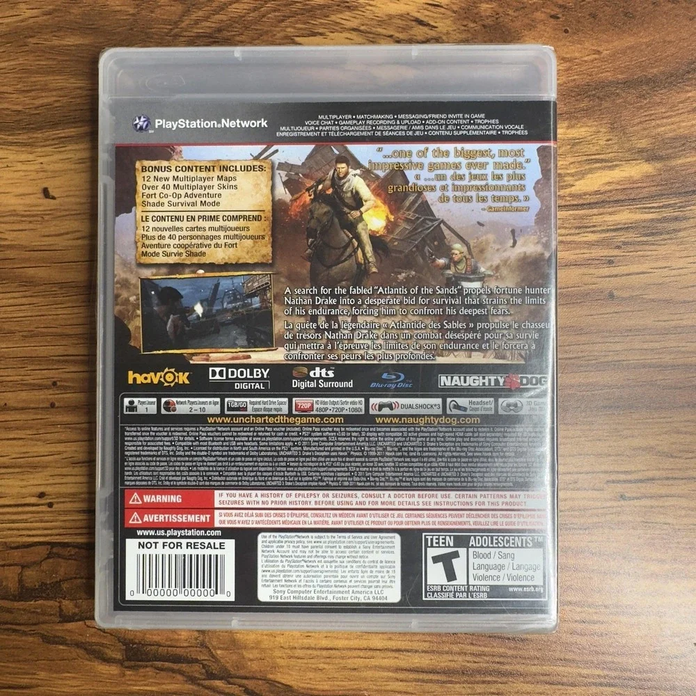 Uncharted 3 Drake's Deception PS3 Game of the Year Edition New Sealed Not For Re